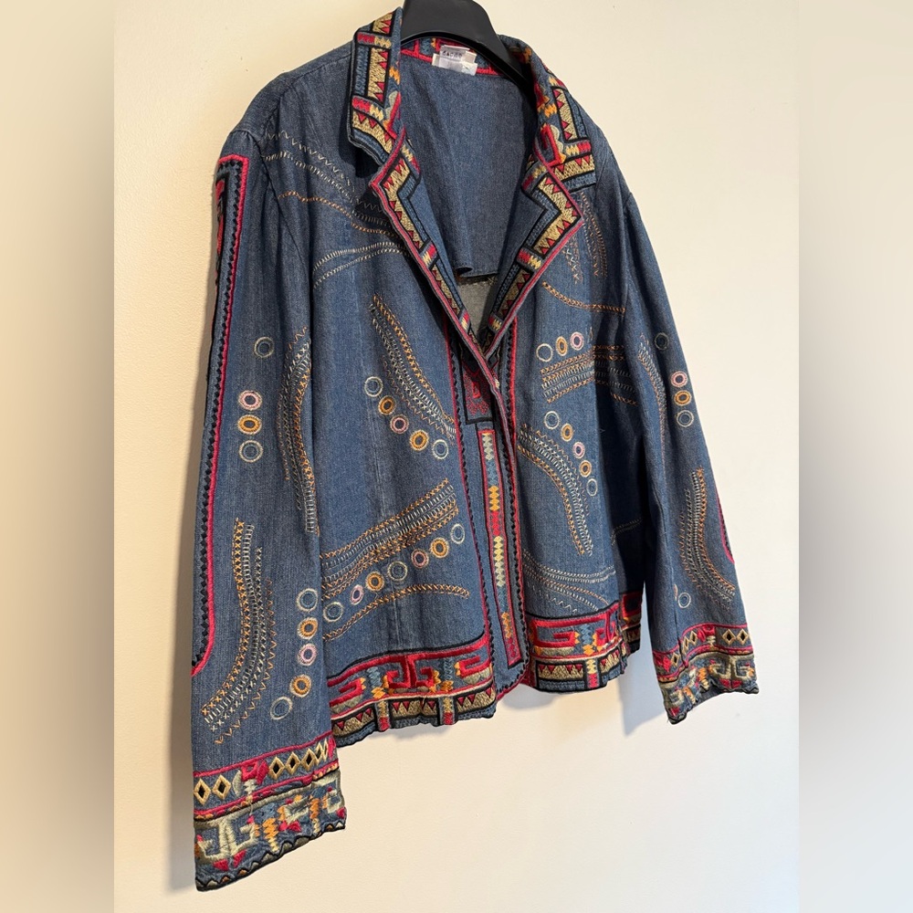 Beautiful Embroidered Denim Jacket by Goldwater Creek